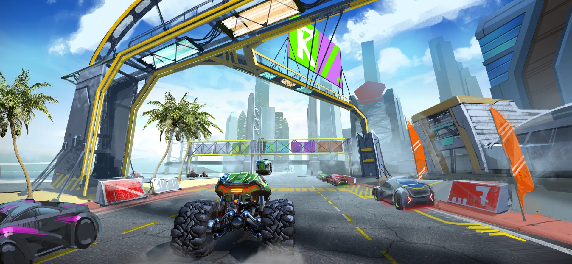 Futuristic city race track